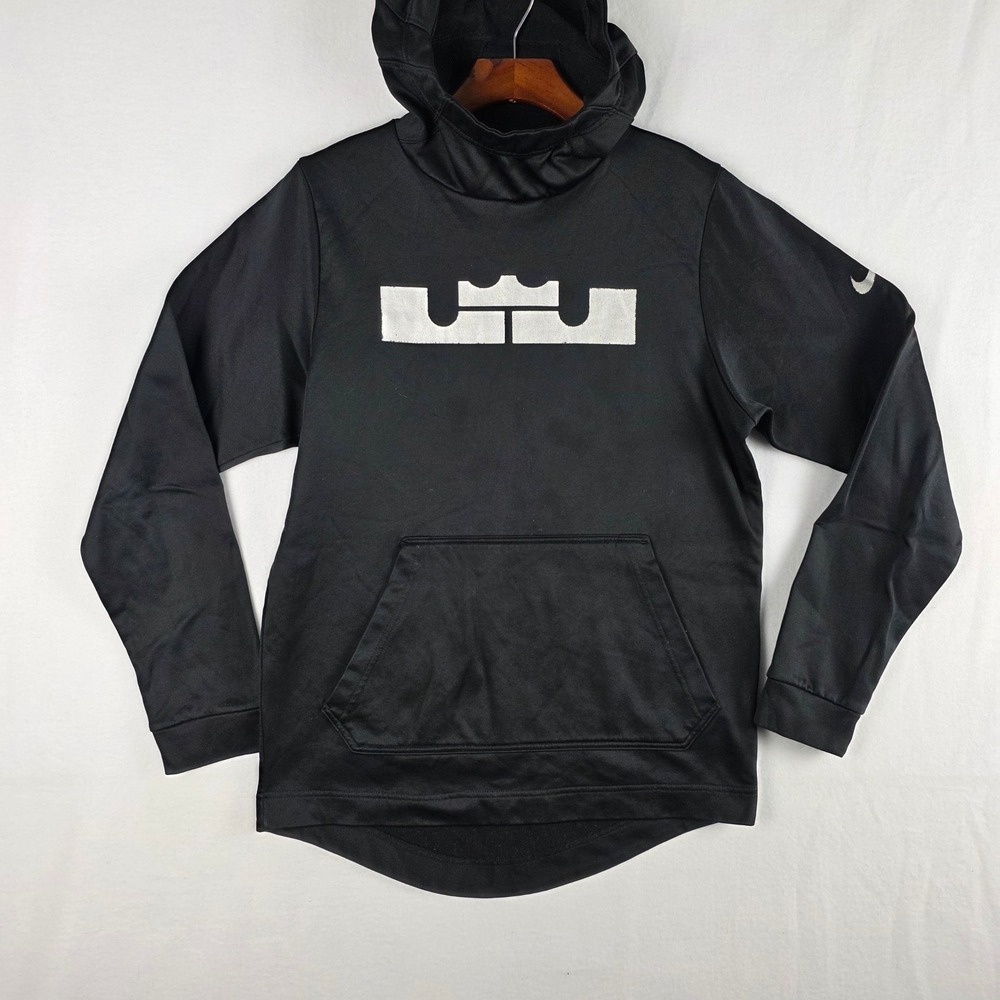 Nike LeBron James Hoodie Mens Small Black Dri-FIT Pullover AQ8317-010